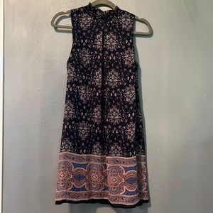 “Speechless” High Neck Sleeveless Printed Dress